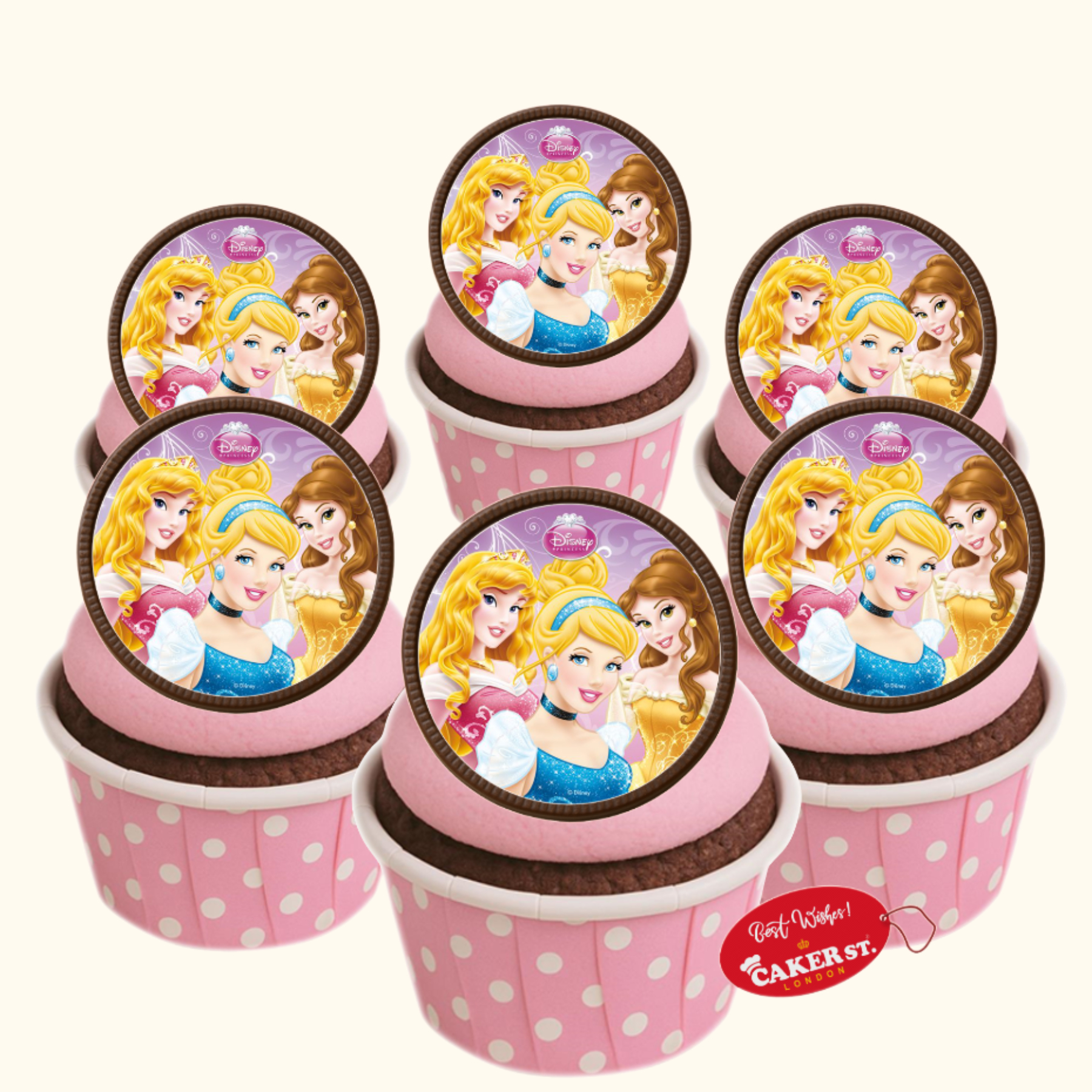 Chocolate Disc Princess Tiara Themed Cupcakes