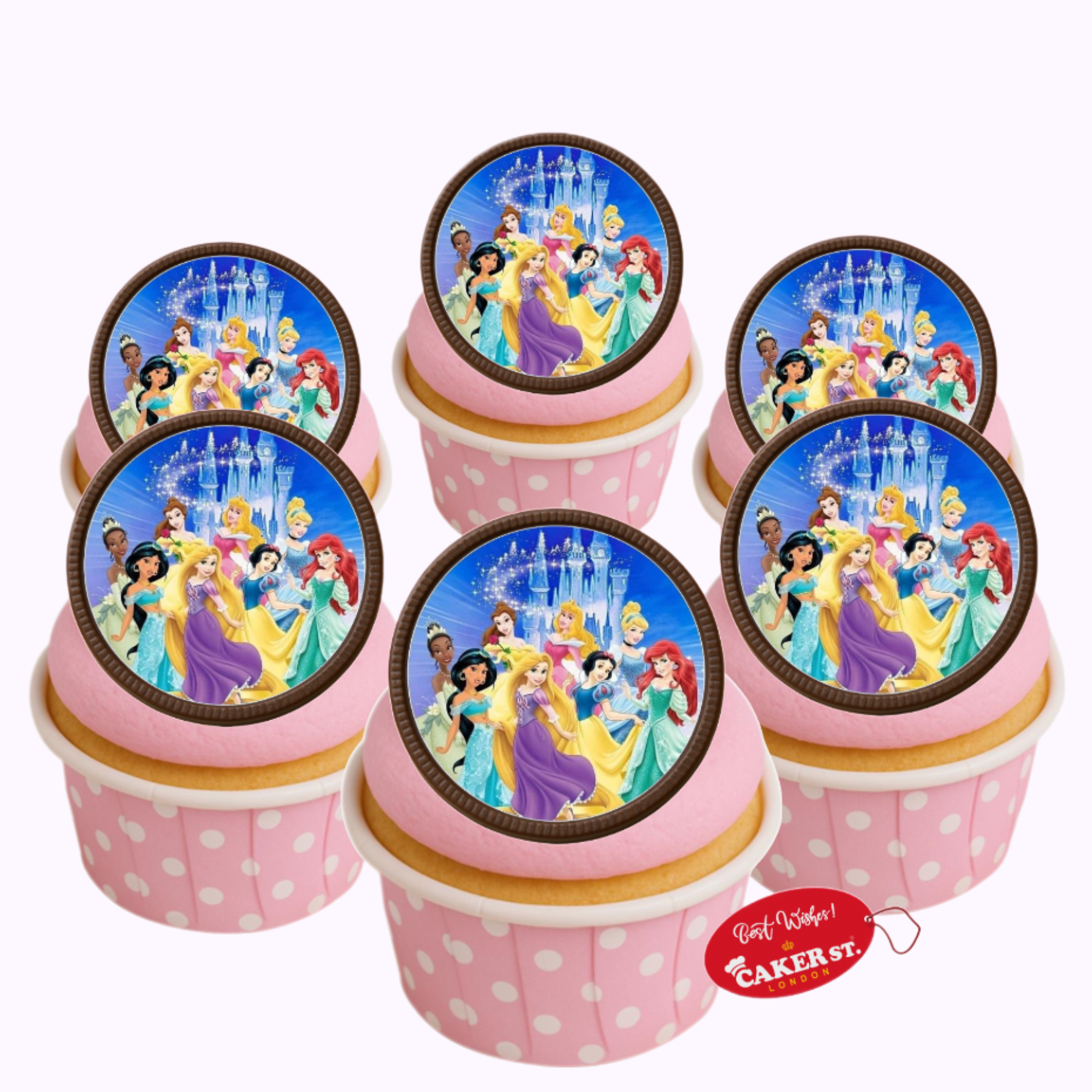 Chocolate Disc Princess Tiara Themed Cupcakes