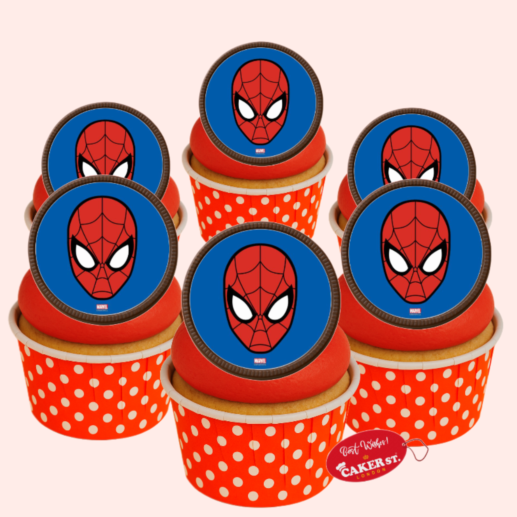 Chocolate Disc Spiderman Theme Cupcakes
