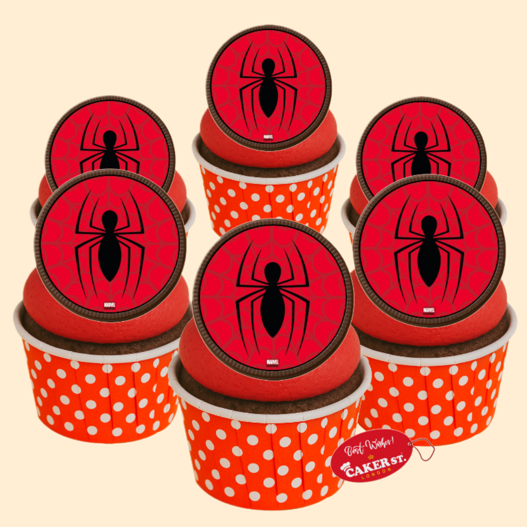 Chocolate Disc Spiderman Theme Cupcakes
