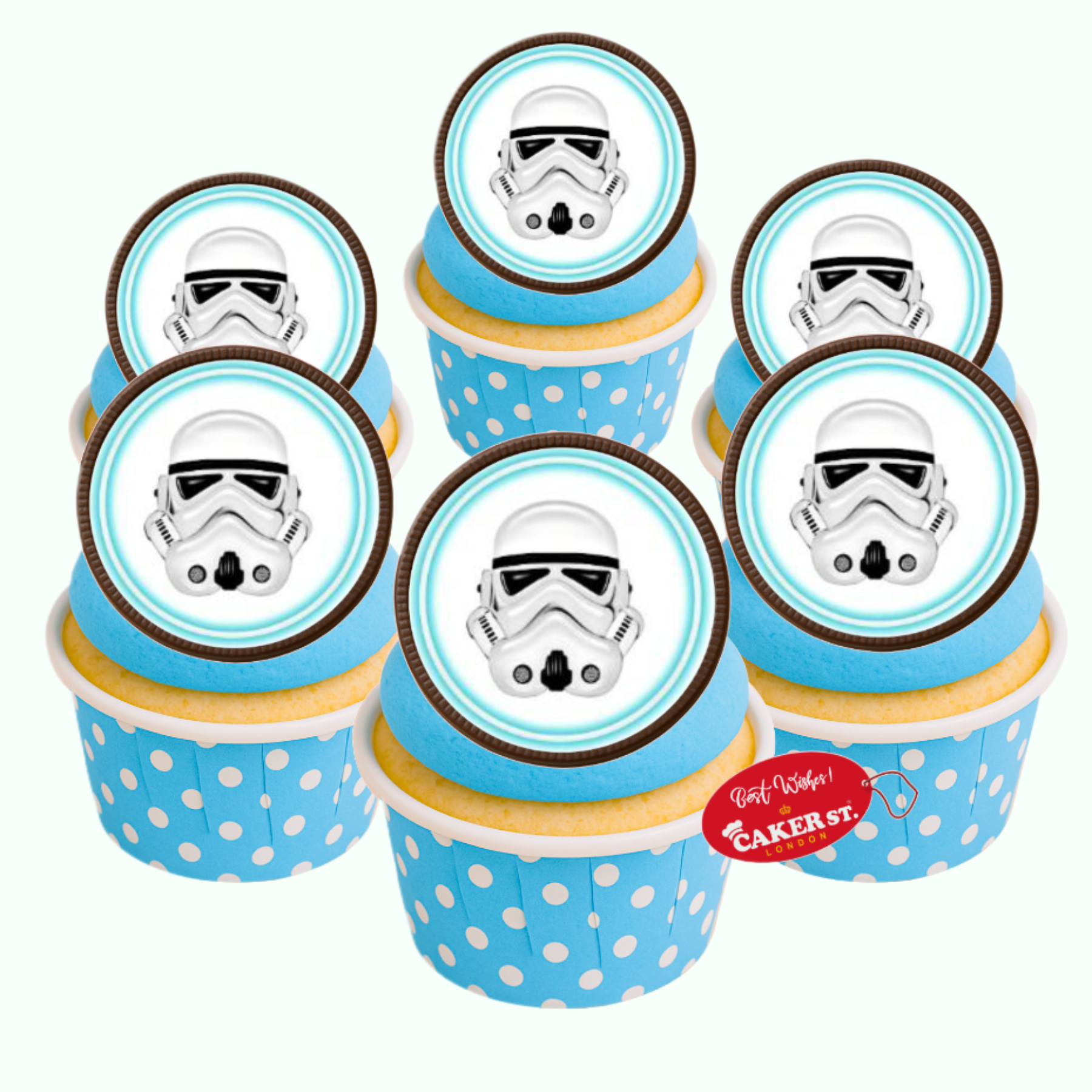 Chocolate Disc Star Wars Themed Birthday Cupcakes 