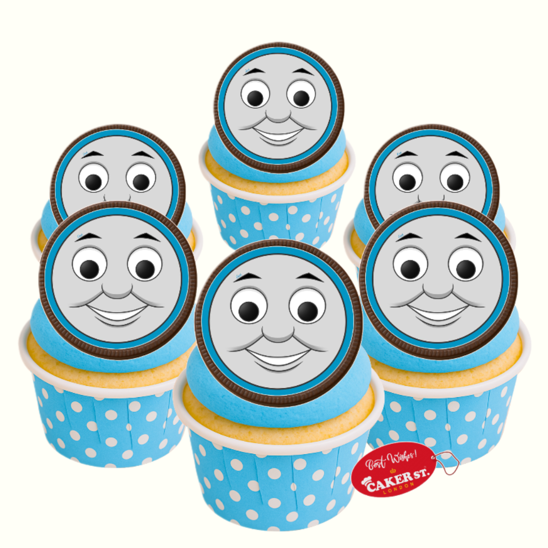 Chocolate Disc Thomas the Tank Engine Cupcakes