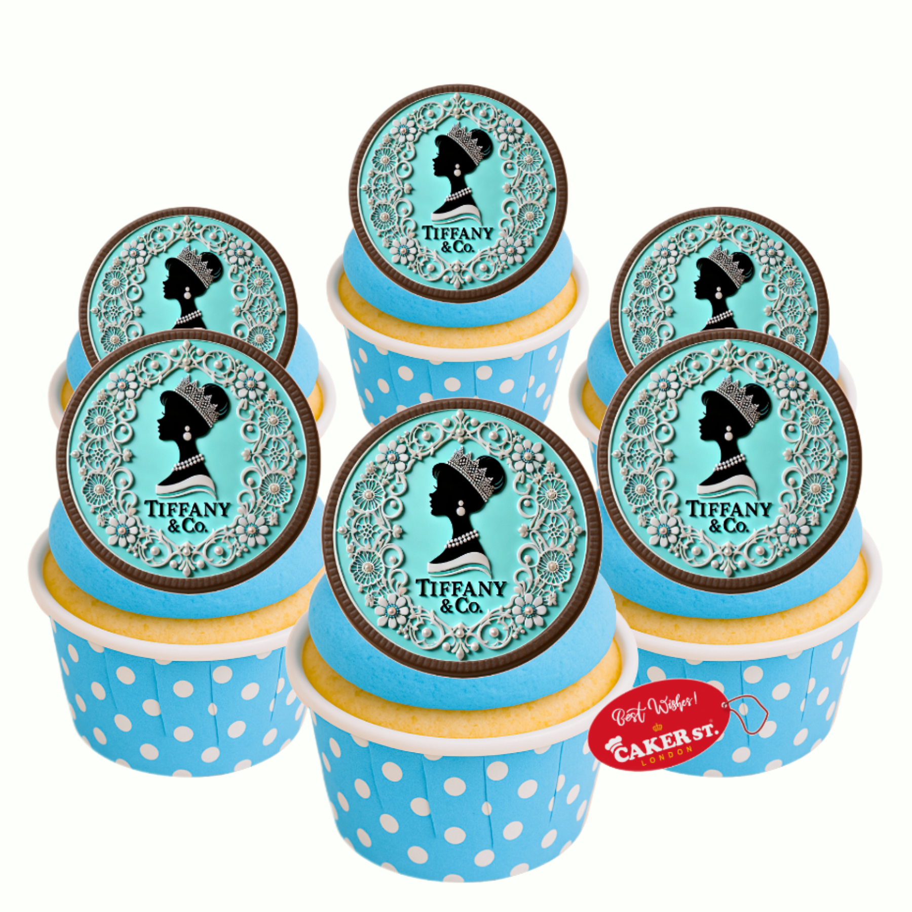 Chocolate Disc Tiffany Themed Cupcakes