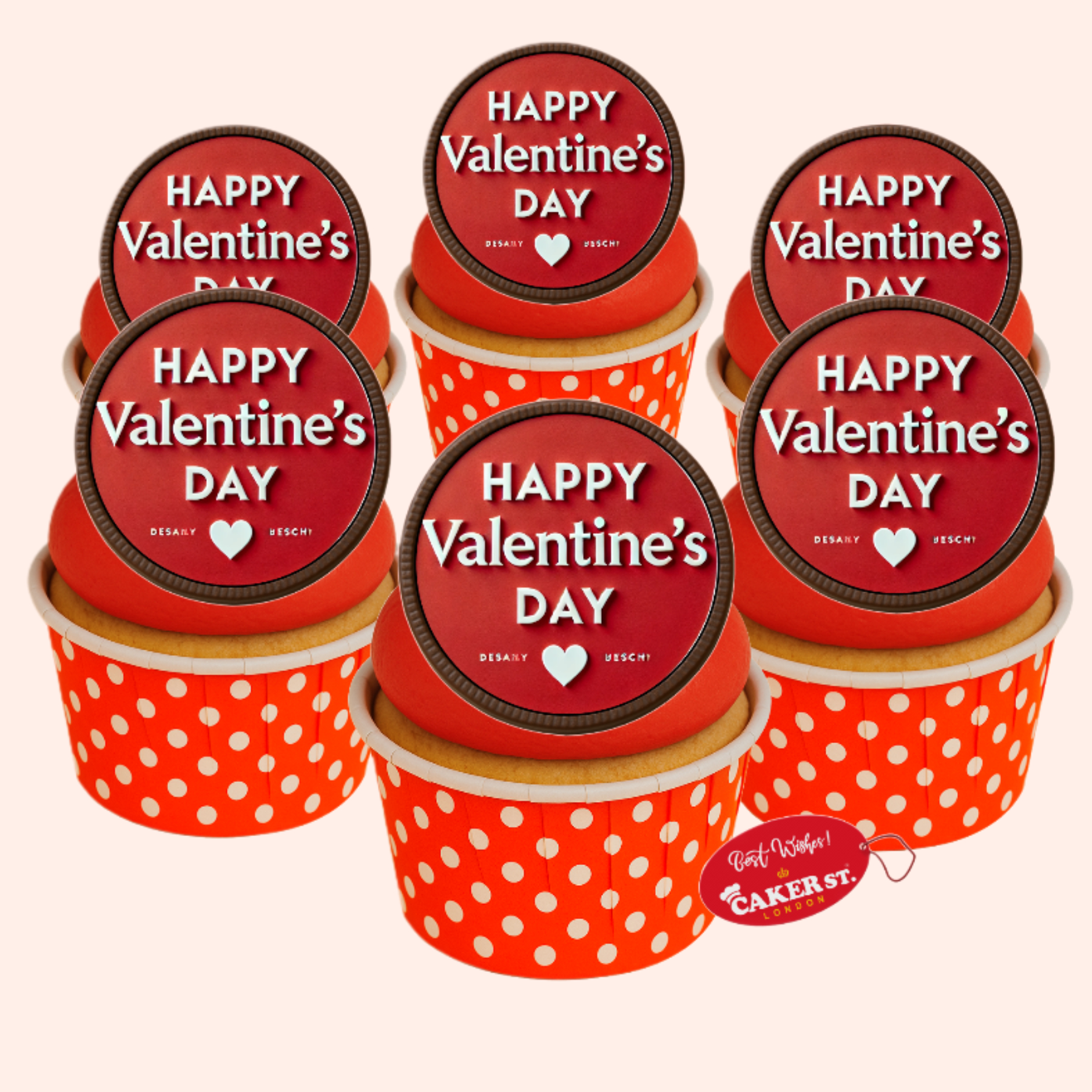 Chocolate Disc Valentines Day Cupcakes