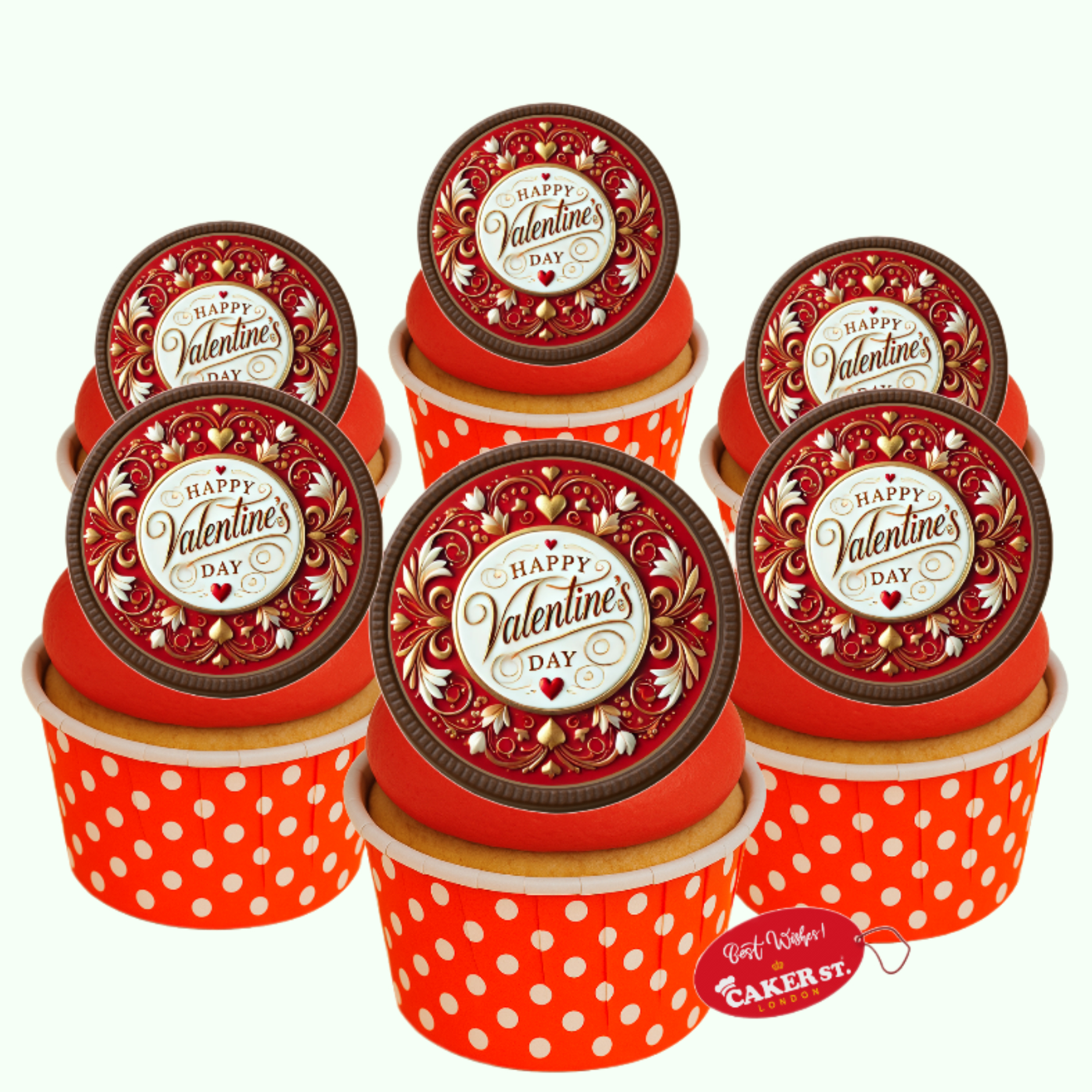 Chocolate Disc Valentines Day Cupcakes