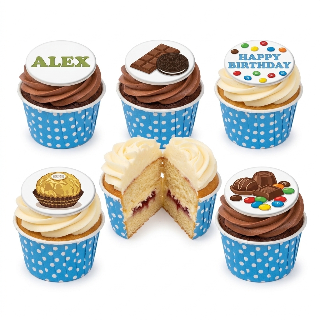 Personalised Chocolate Birthday Cupcakes