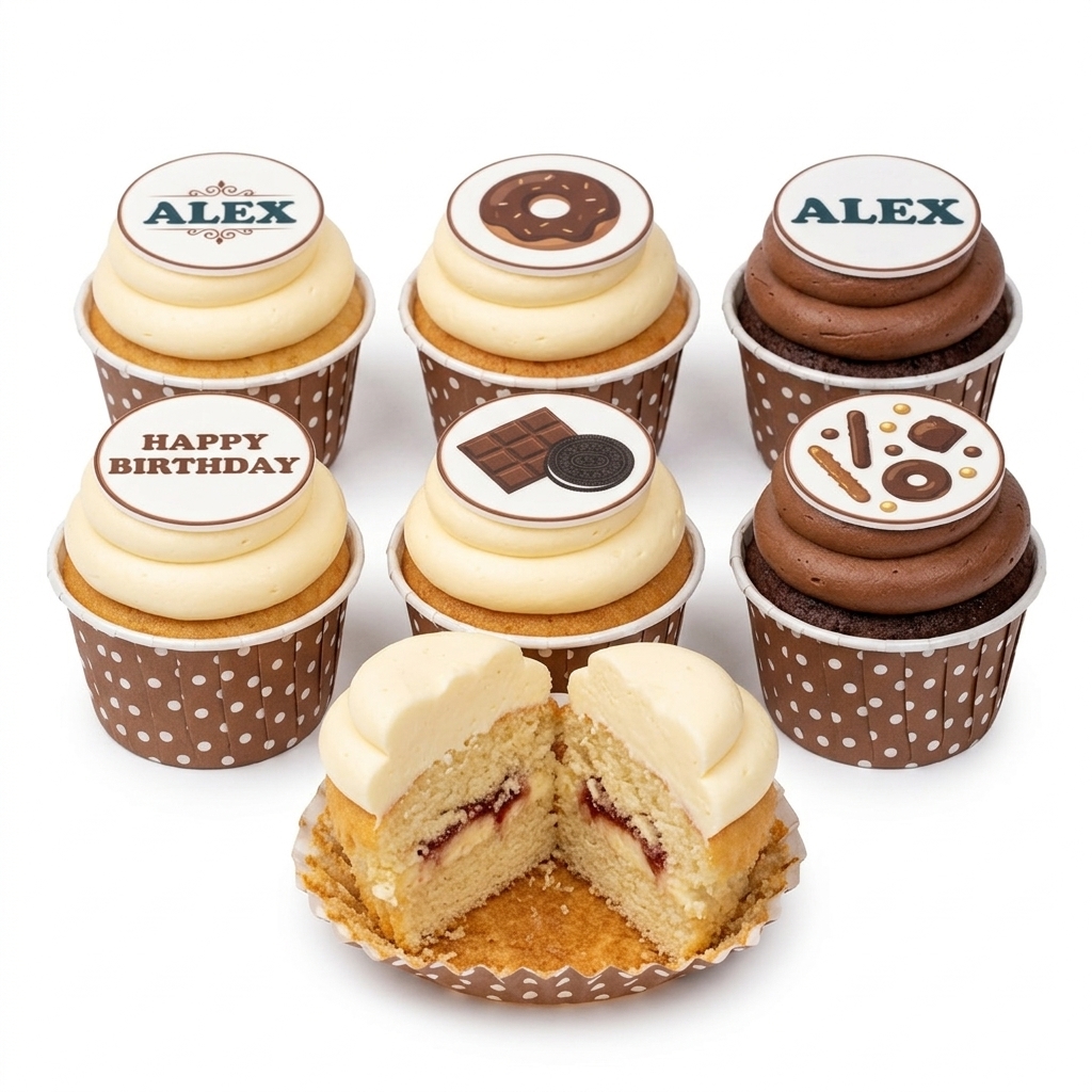 Personalised Chocolate Birthday Cupcakes