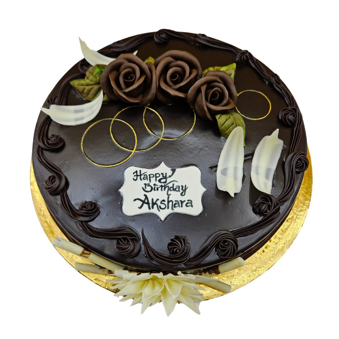 Chocolate Fresh Cream Birthday Cake
