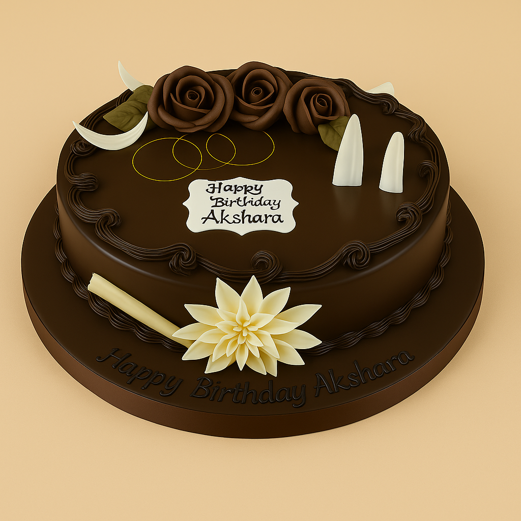 Chocolate Fresh Cream Birthday Cake