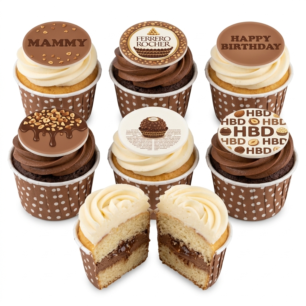 Ferrero Rocher Birthday Cupcakes
