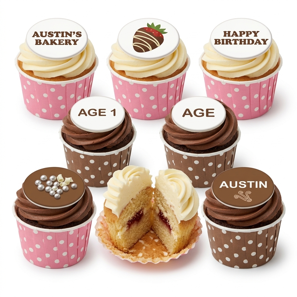 Custom Birthday Cupcakes with Toppers