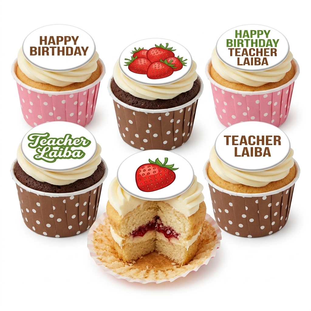 Strawberry Birthday Cupcakes