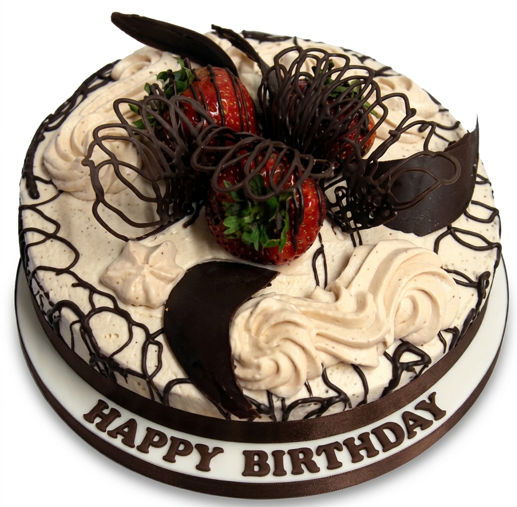 Strawberry & Chocolate Birthday Cake