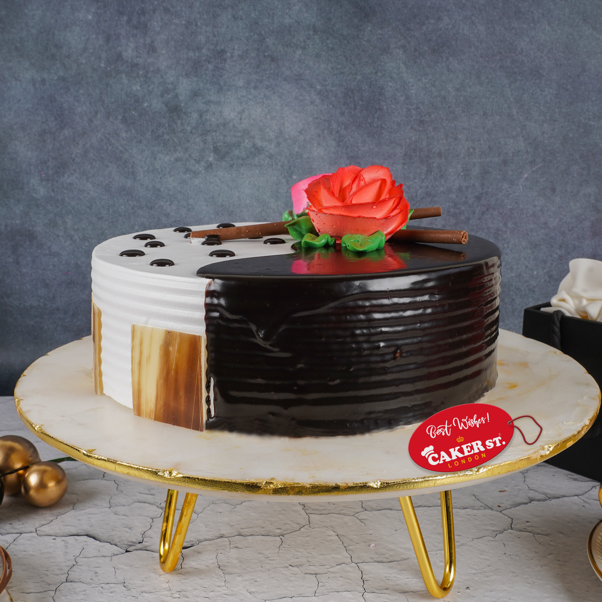 Chocolate with Vanilla Cake