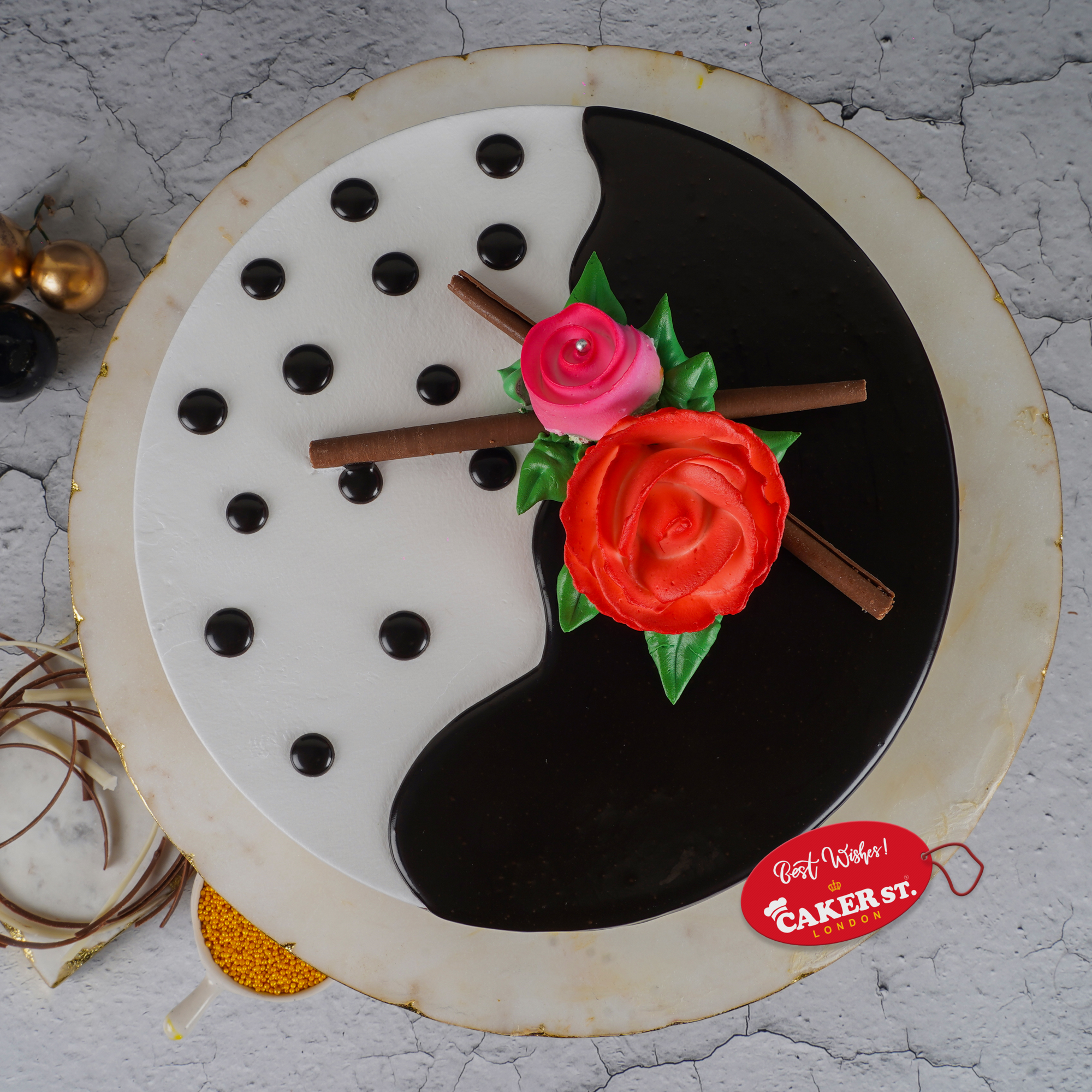 Chocolate with Vanilla Cake