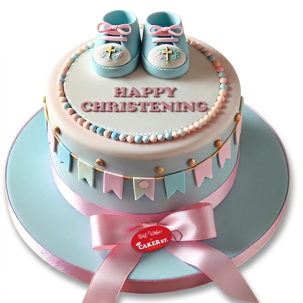 Baby Booties Christening Cake