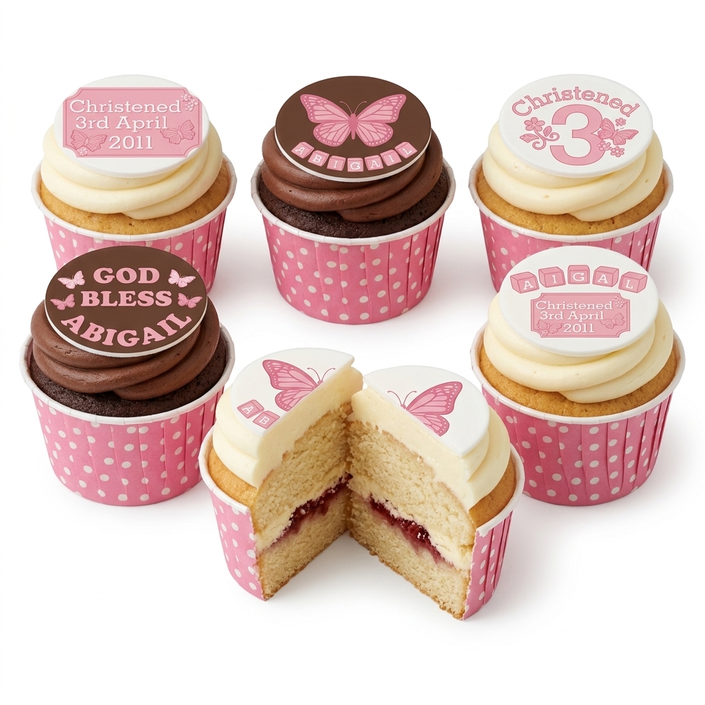 Butterfly Christening Cupcakes for Girls