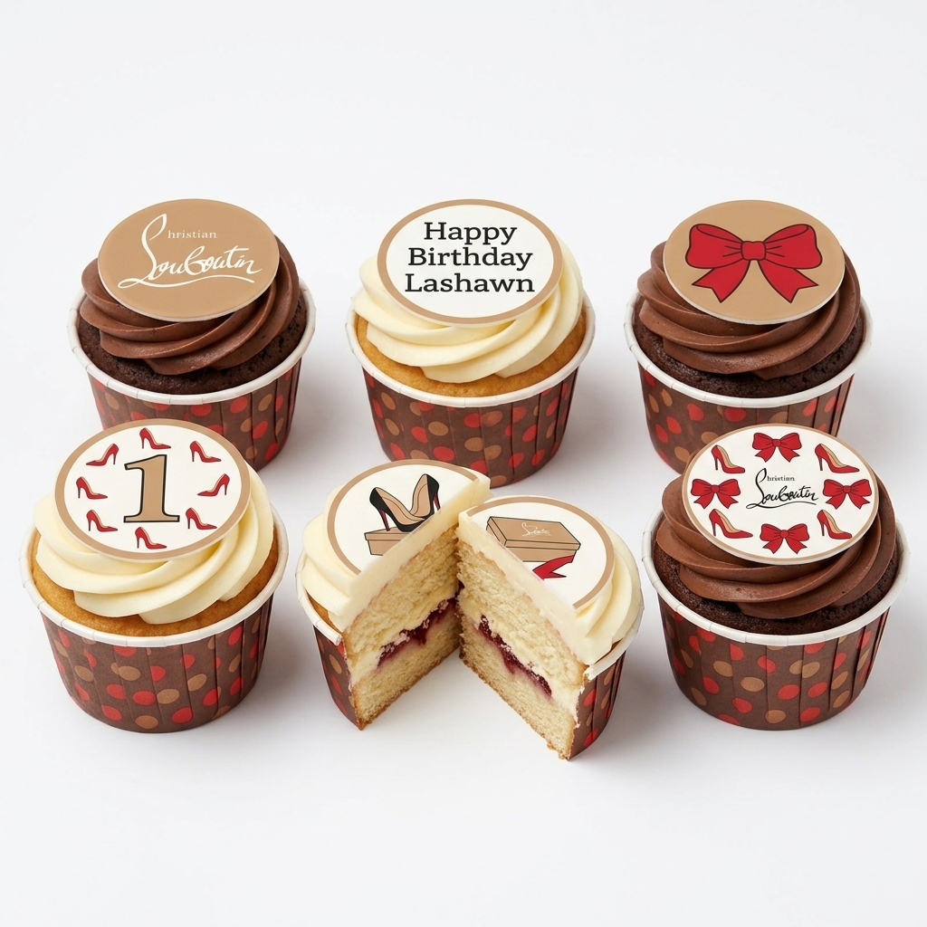 Louboutin Style Birthday Cupcakes