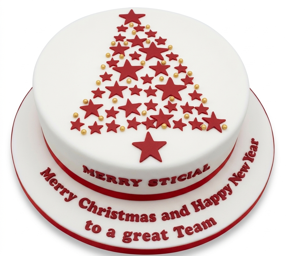 Christmas Tree Star Celebration Cake