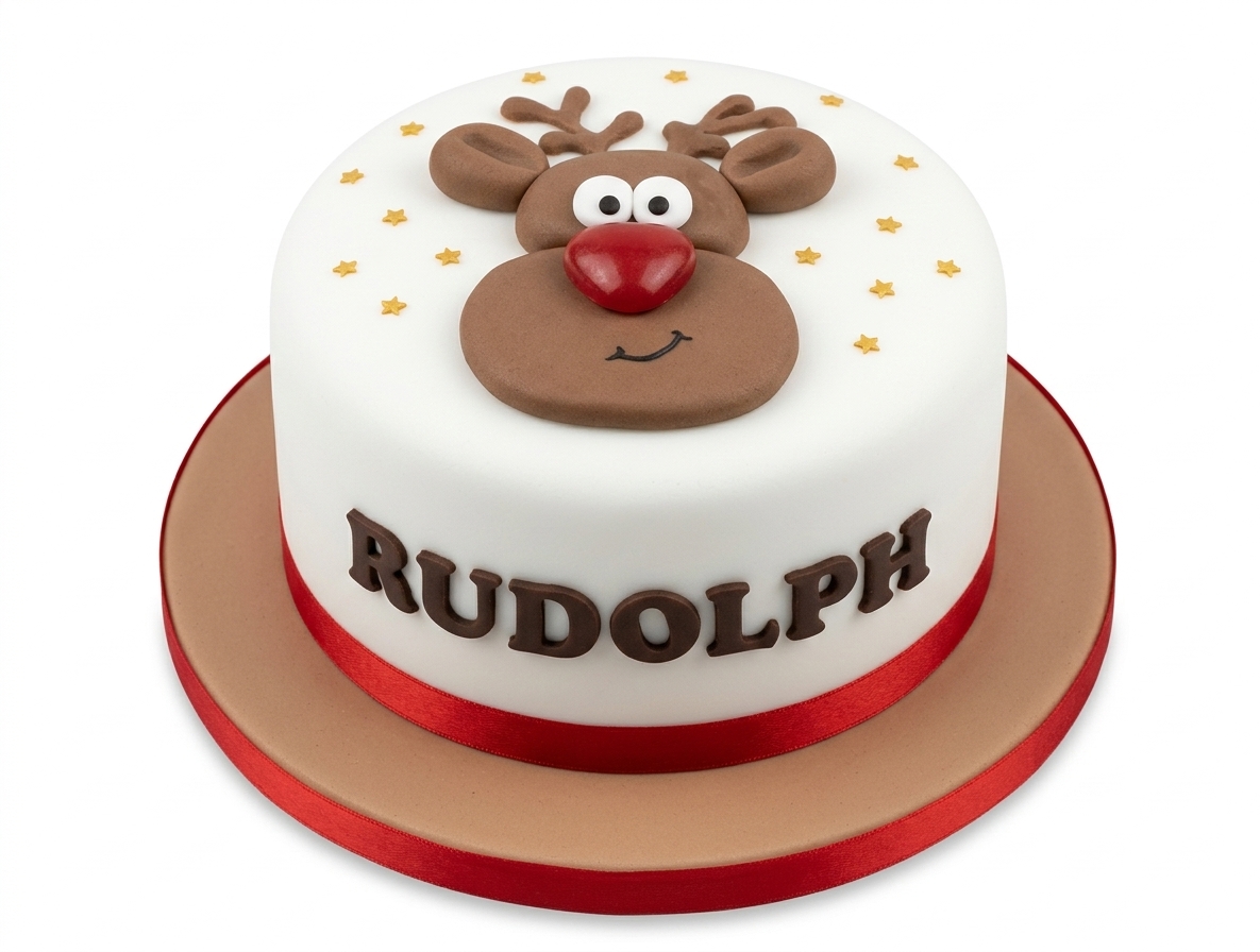 Rudolph Reindeer Kids Birthday Cake