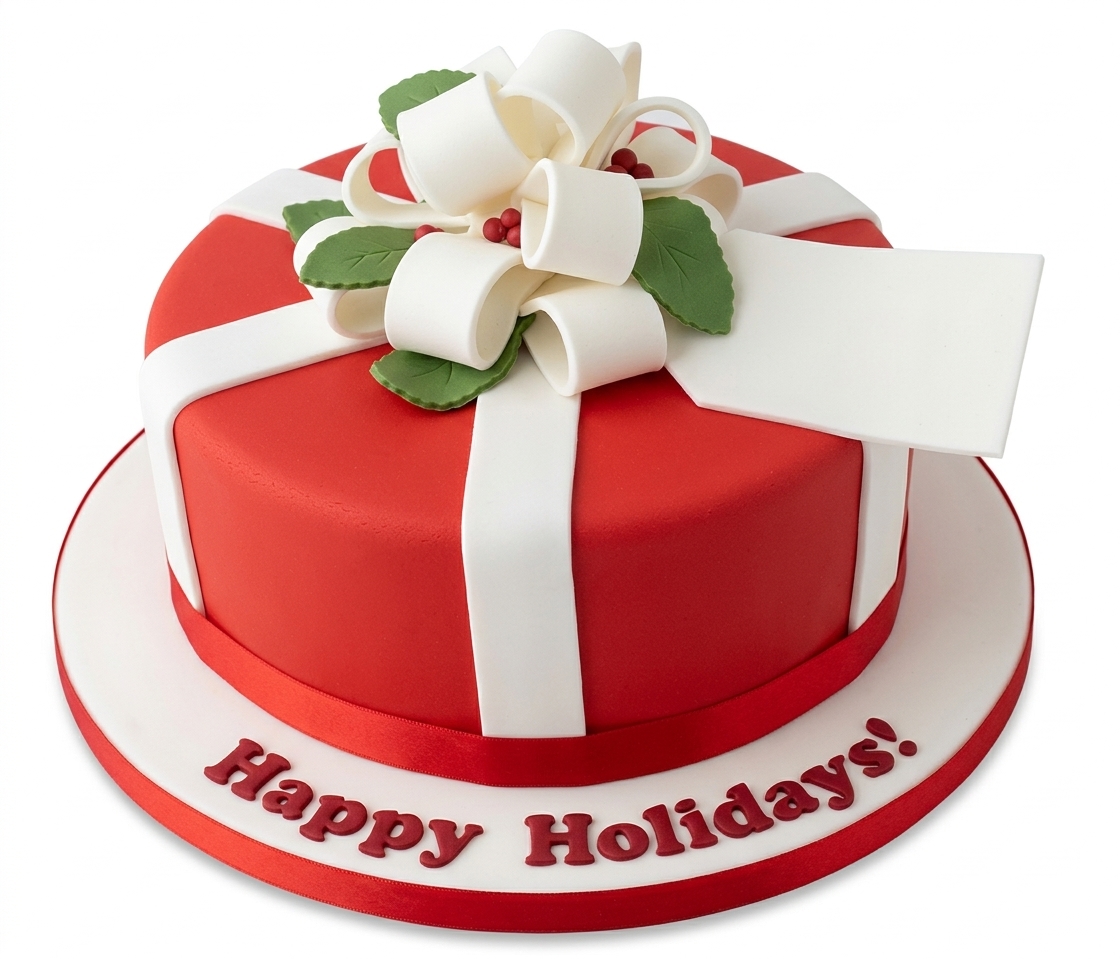 Red Gift Box Birthday Cake