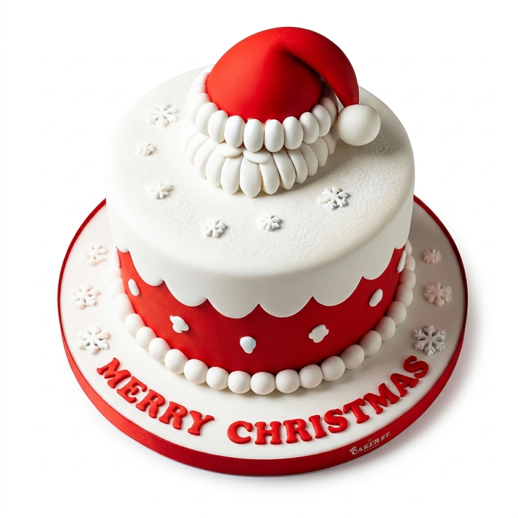 Santa Hat Christmas Cake