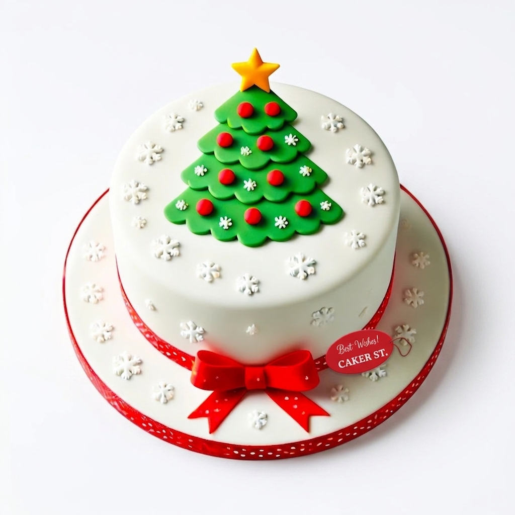 Festive Christmas Tree Cake