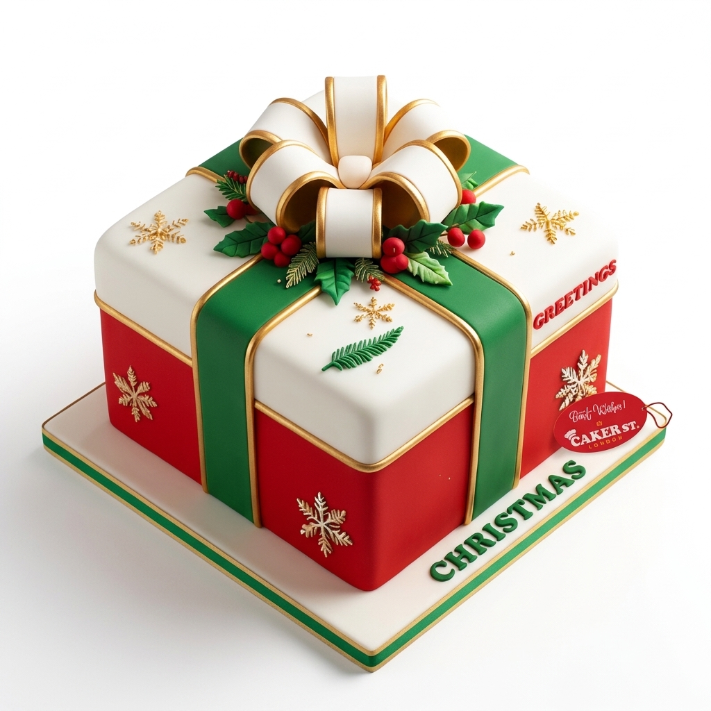 Luxury Christmas Gift Box Cake