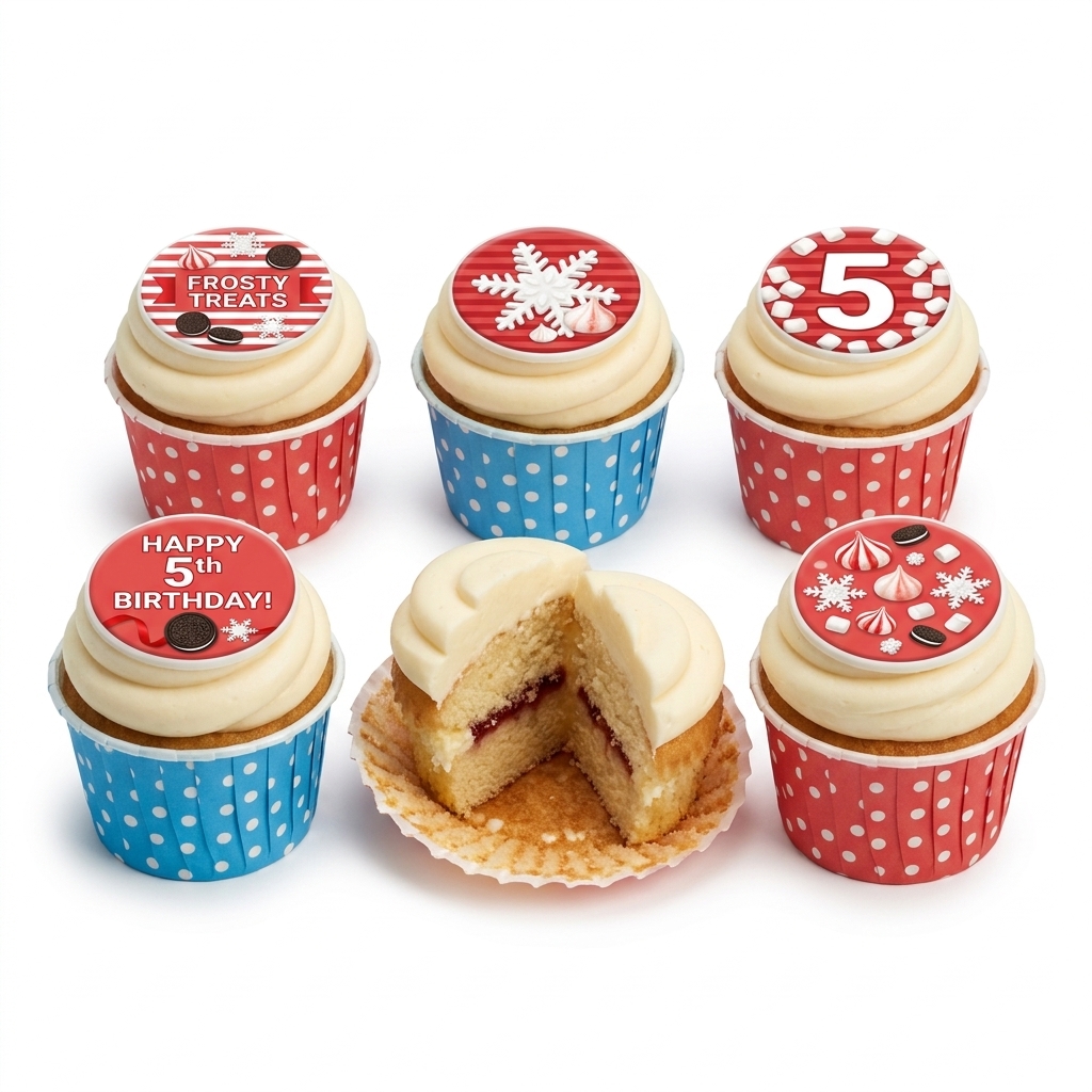 Frosty Treats Winter Birthday Cupcakes
