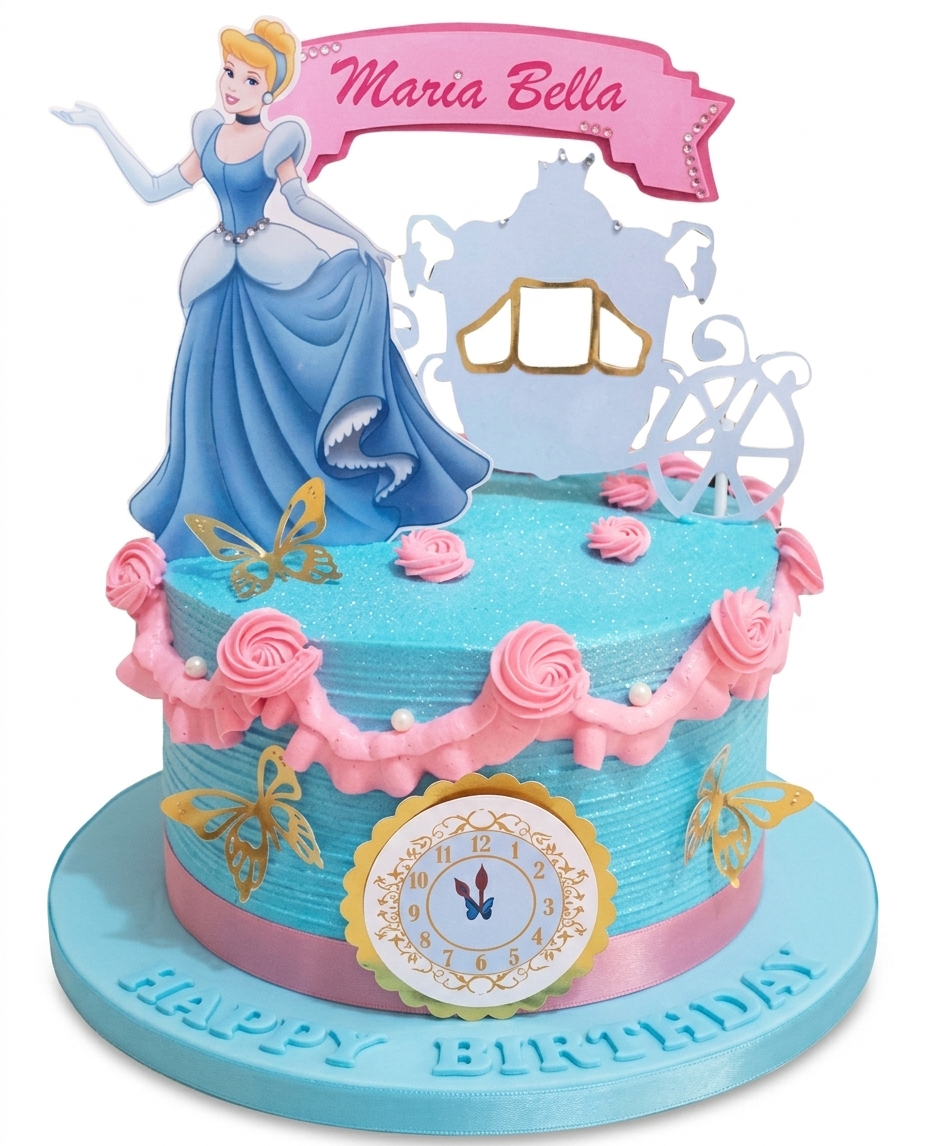 Cinderella Princess Birthday Cake for Girls
