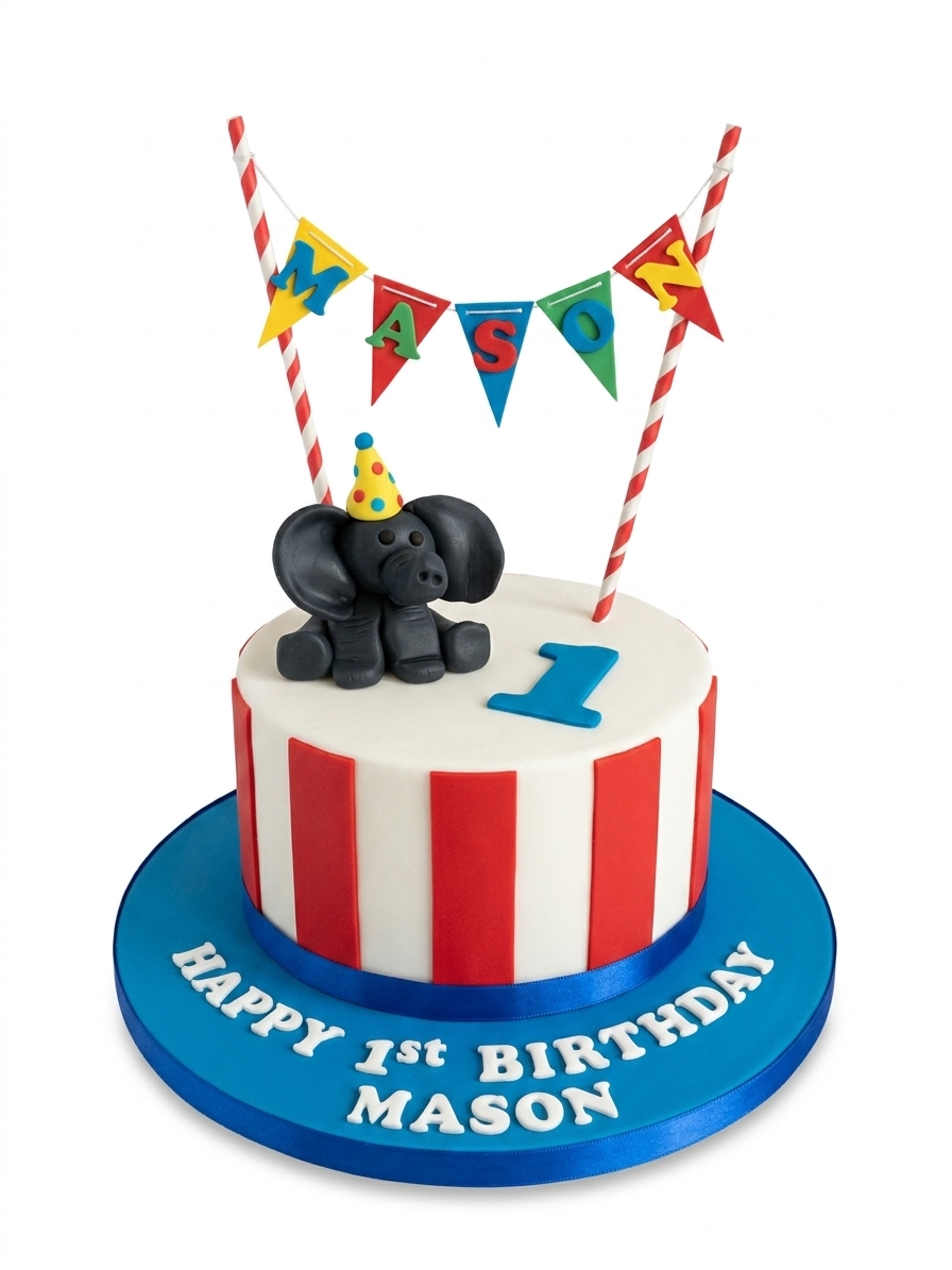 1st Birthday Elephant Cake