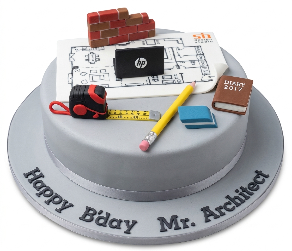 Architect Theme Birthday Cake