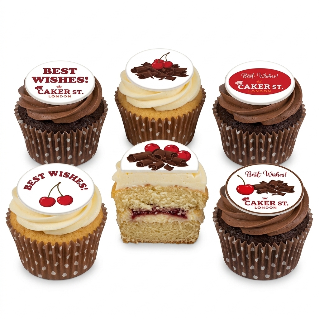 Cherry Chocolate Birthday Cupcakes