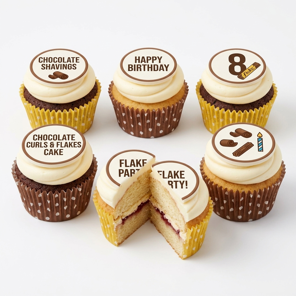 Chocolate Flake Birthday Cupcakes