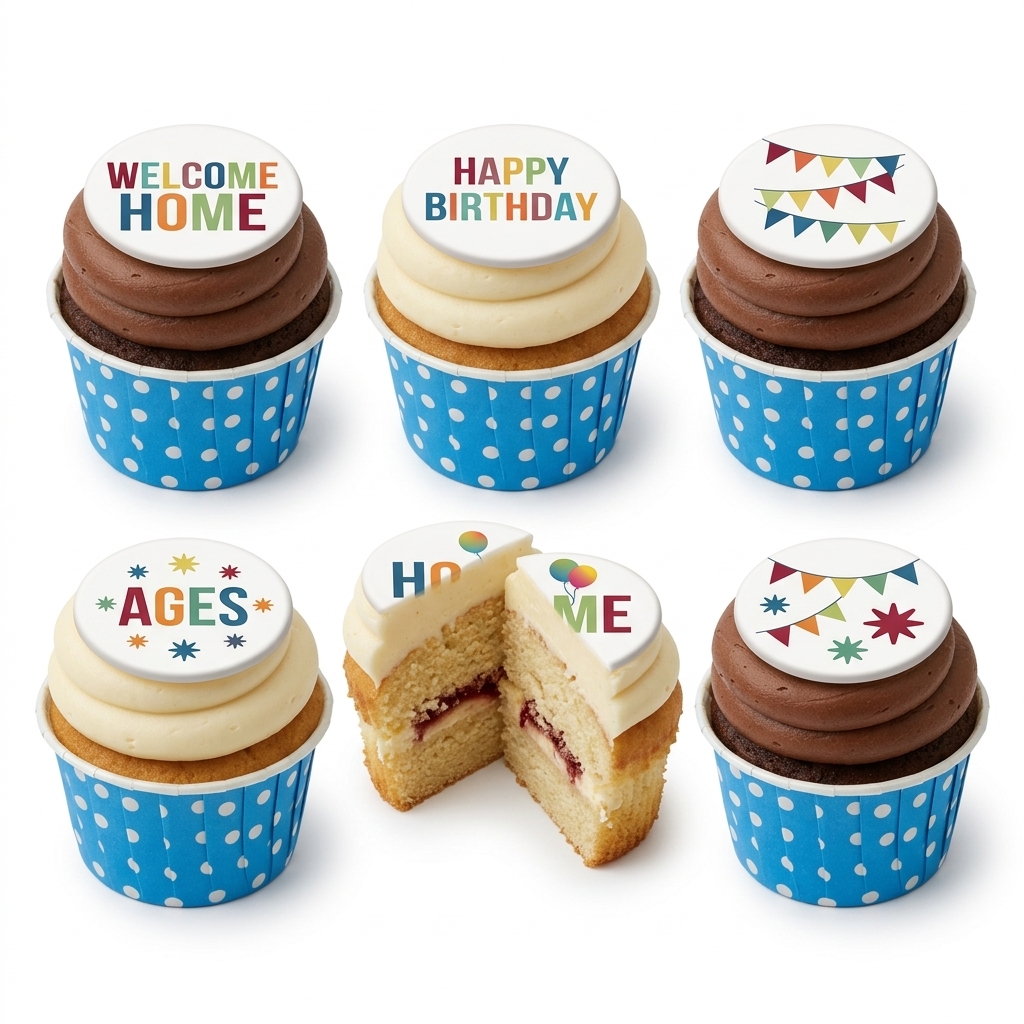 Vibrant Birthday & Celebration Cupcakes with Custom Toppers