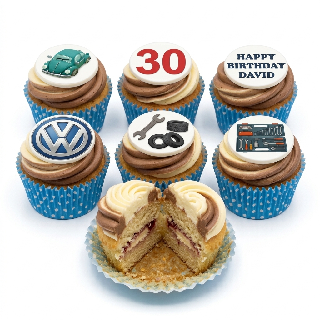 Car Theme Birthday Cupcakes for Him