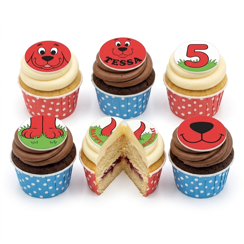 Clifford the Big Red Dog Birthday Cupcakes