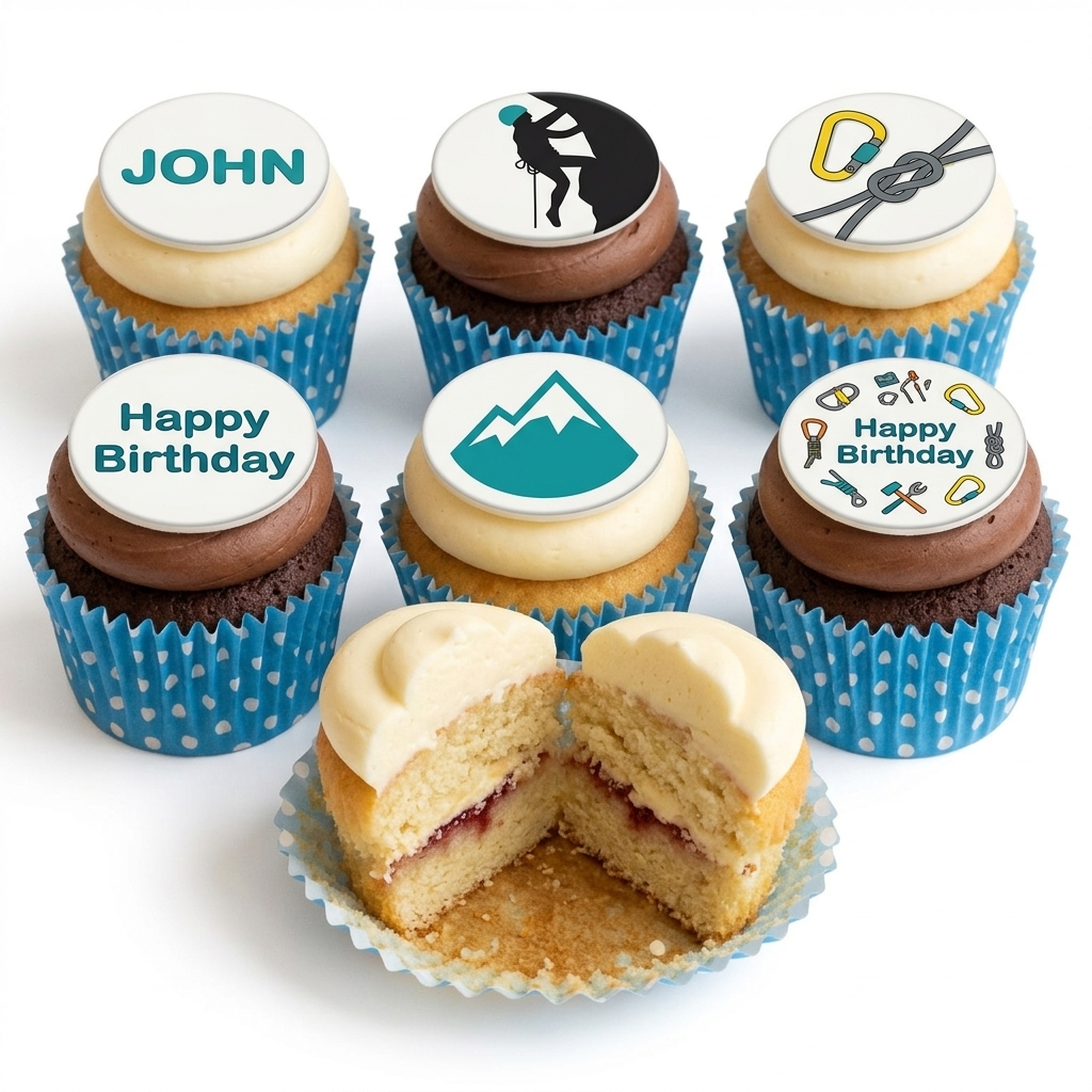 Climbing Adventure Birthday Cupcakes