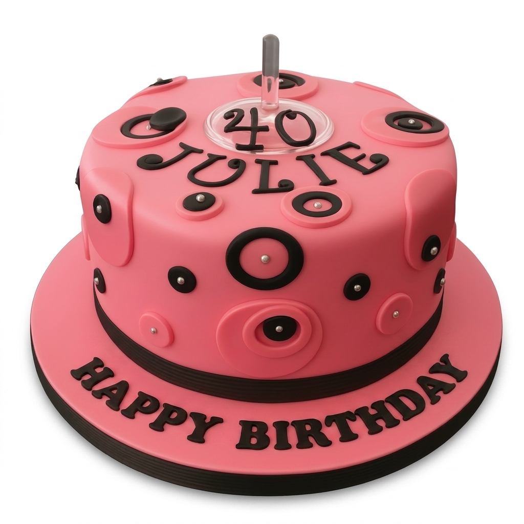 Elegant Pink Birthday Cake for Her with Custom Age Topper