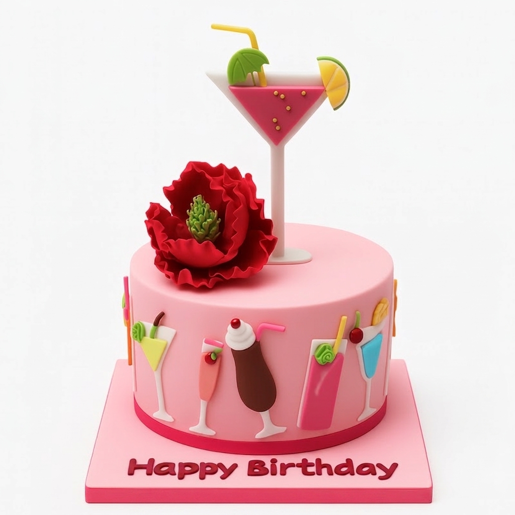 Cocktail Party Birthday Cake for Her
