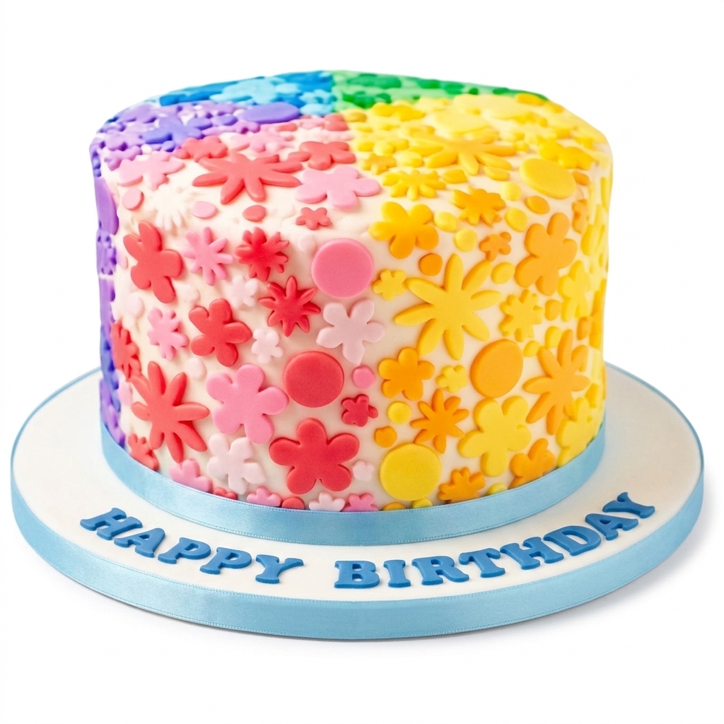 Vibrant Floral Birthday Cake