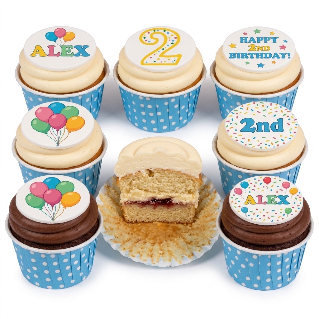2nd Birthday Balloon & Sprinkles Cupcakes