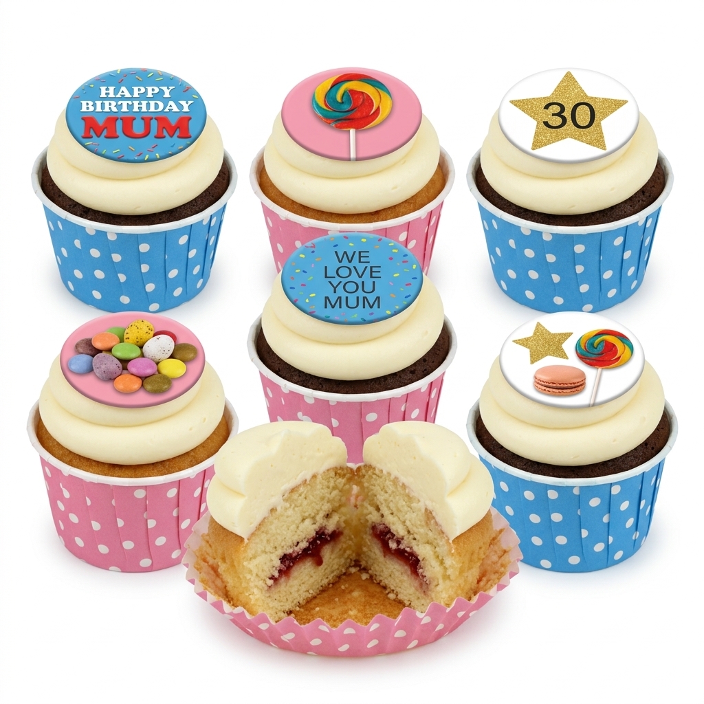 Birthday Cupcakes For Mum with Custom Age Topper