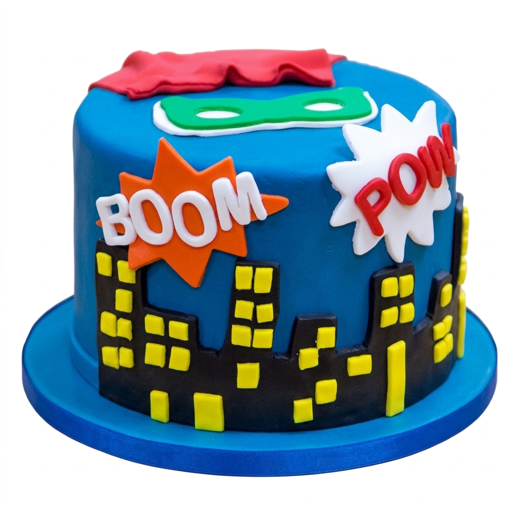 Superhero City Birthday Cake
