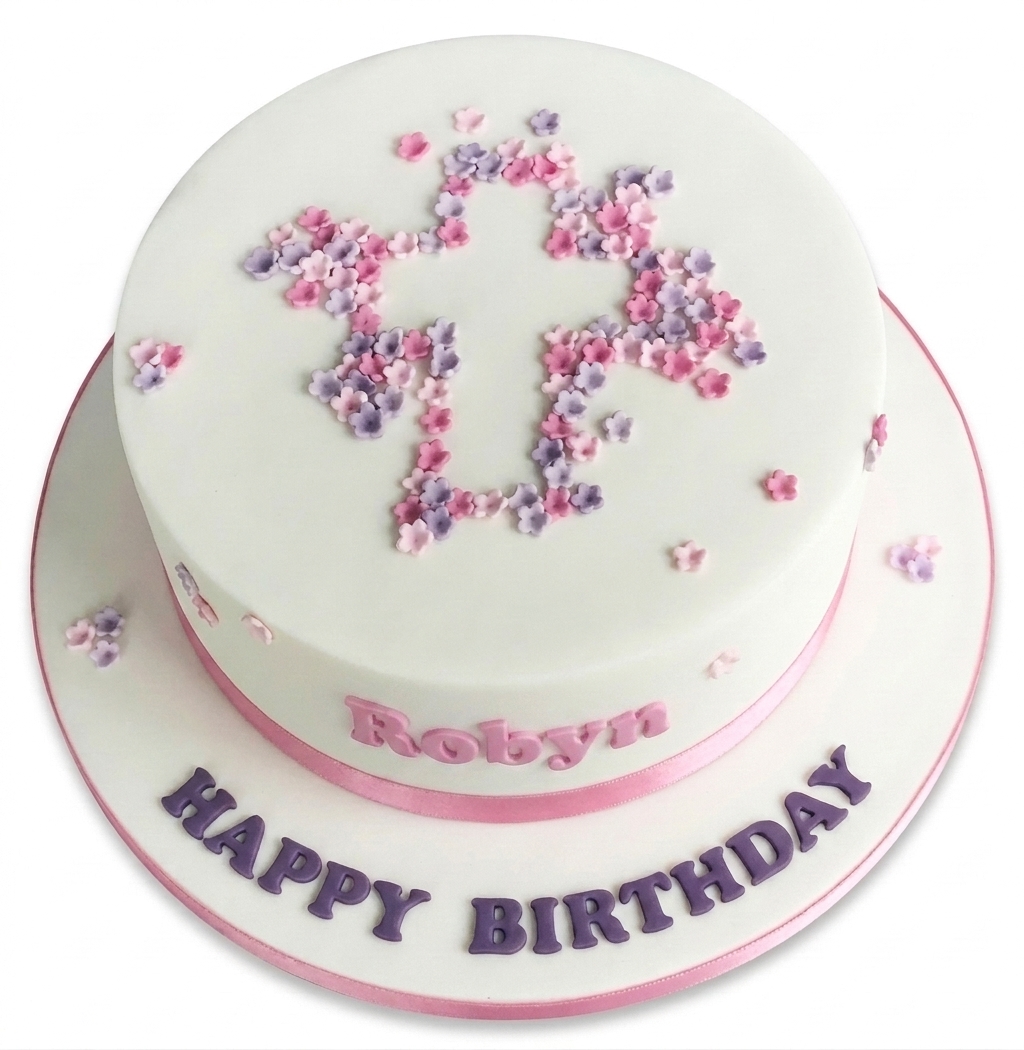 Floral Cross Birthday Cake