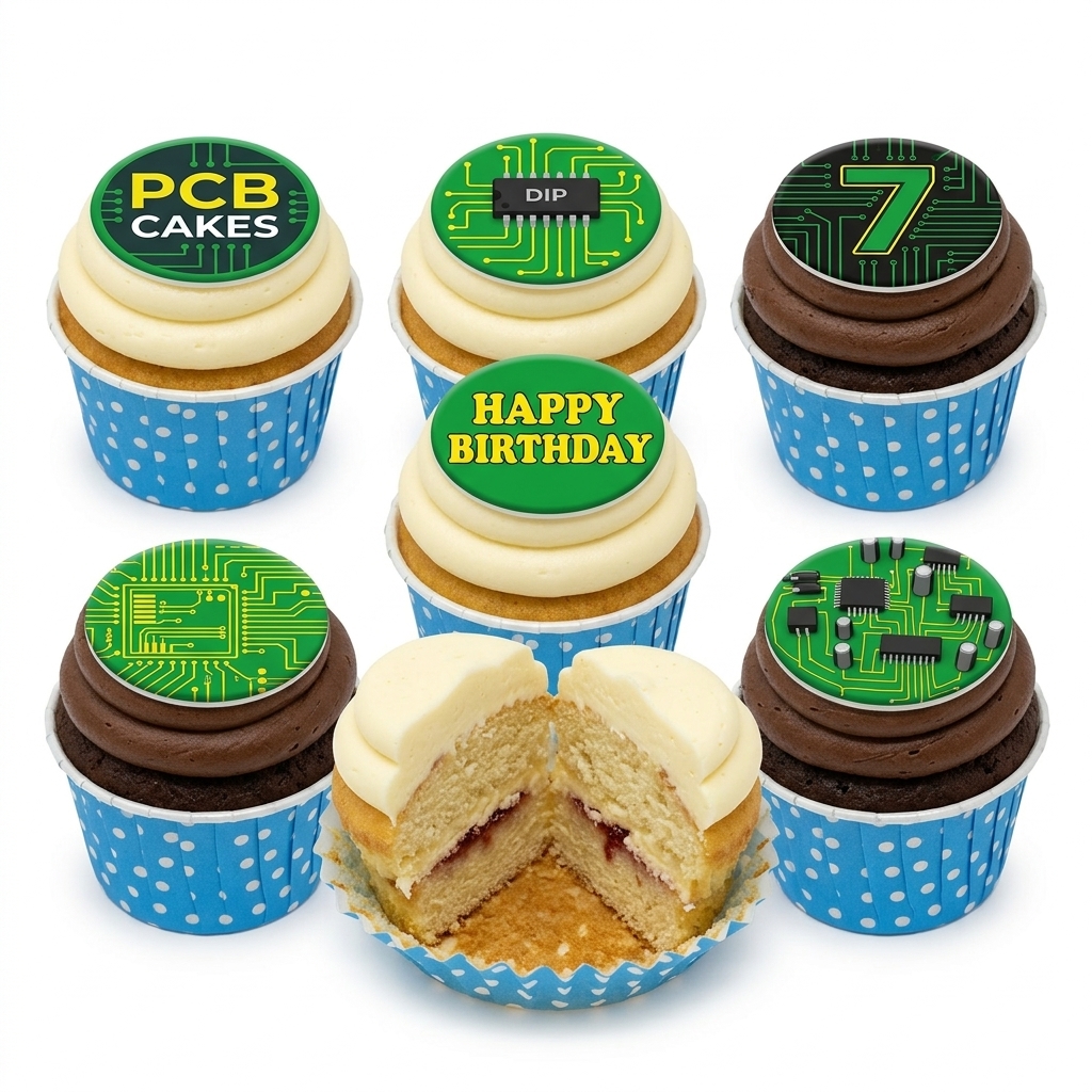 Electronics Circuit Board Birthday Cupcakes