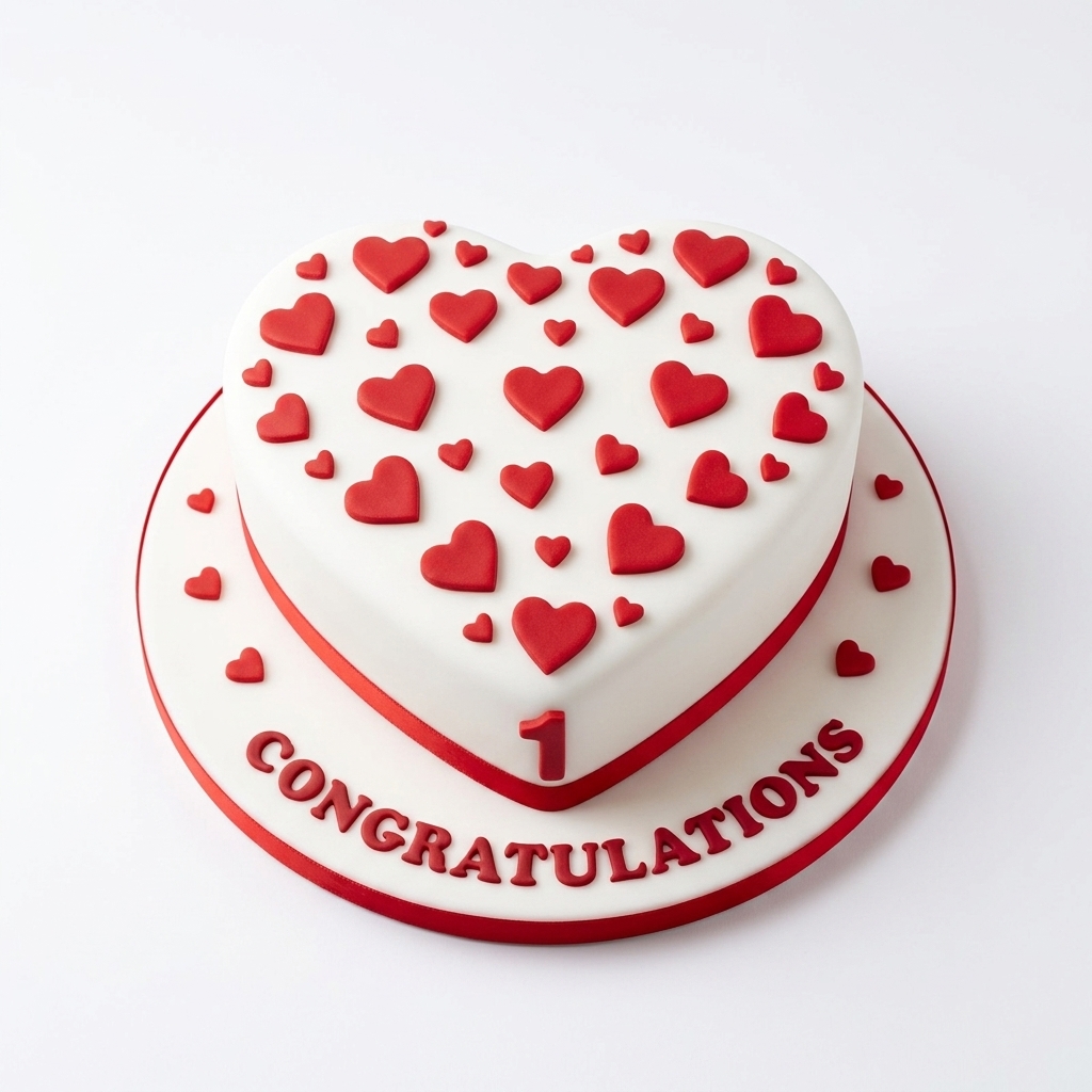 Romantic Heart Anniversary Cake