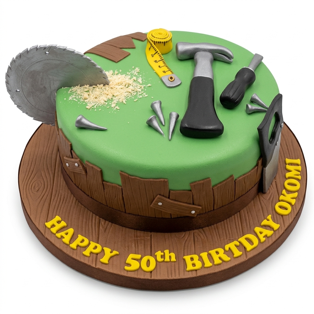 Personalised Builder Birthday Cake for Him