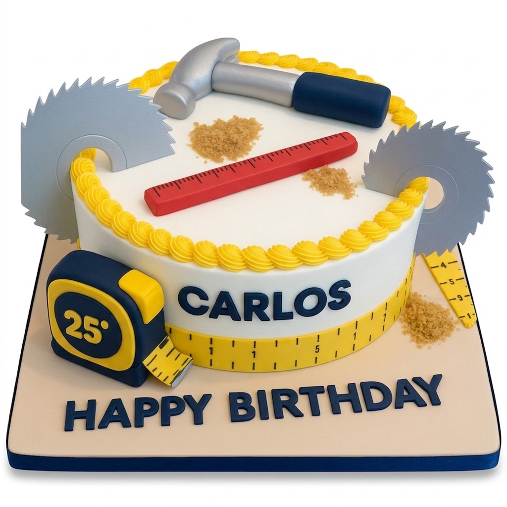 Construction Theme Birthday Cake for Him