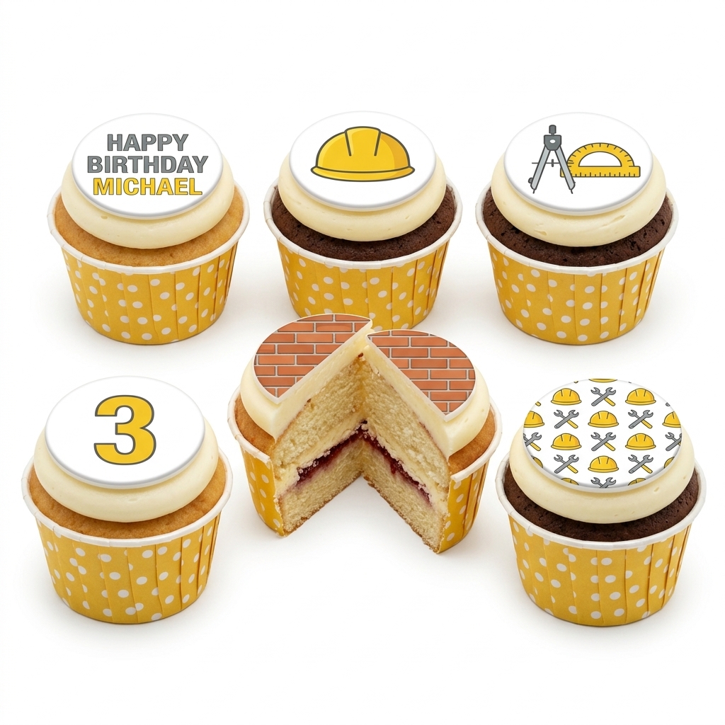 Construction Theme Birthday Cupcakes